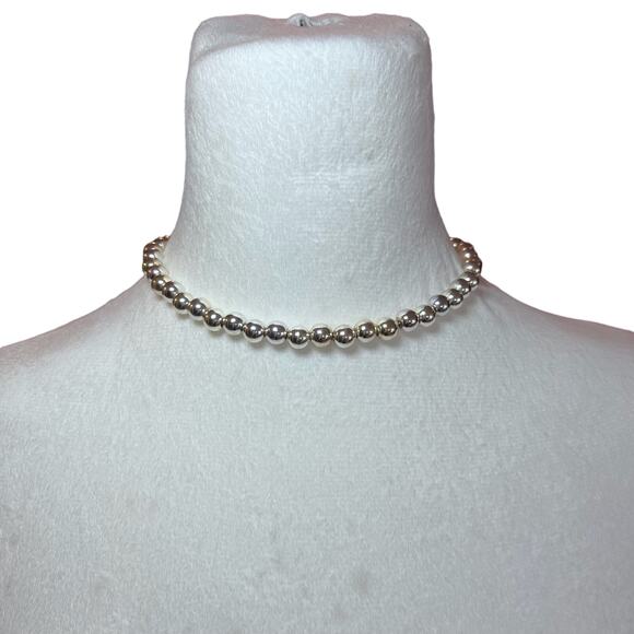 Lauren by Ralph Lauren Jewelry - Ralph Lauren Vintage Sterling Silver Plated Beaded Toggle Necklace